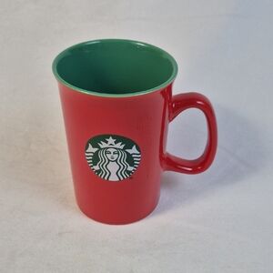 Starbucks Red Green Siren Logo Inside Coffee Ceramic Tea Mug Cup 10 oz 2024